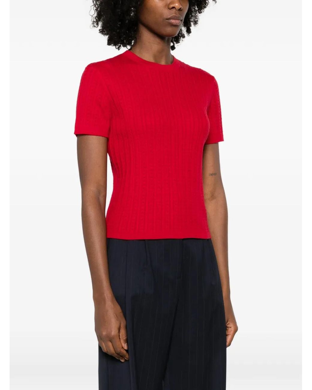 Maje Red Round Neck Jumper