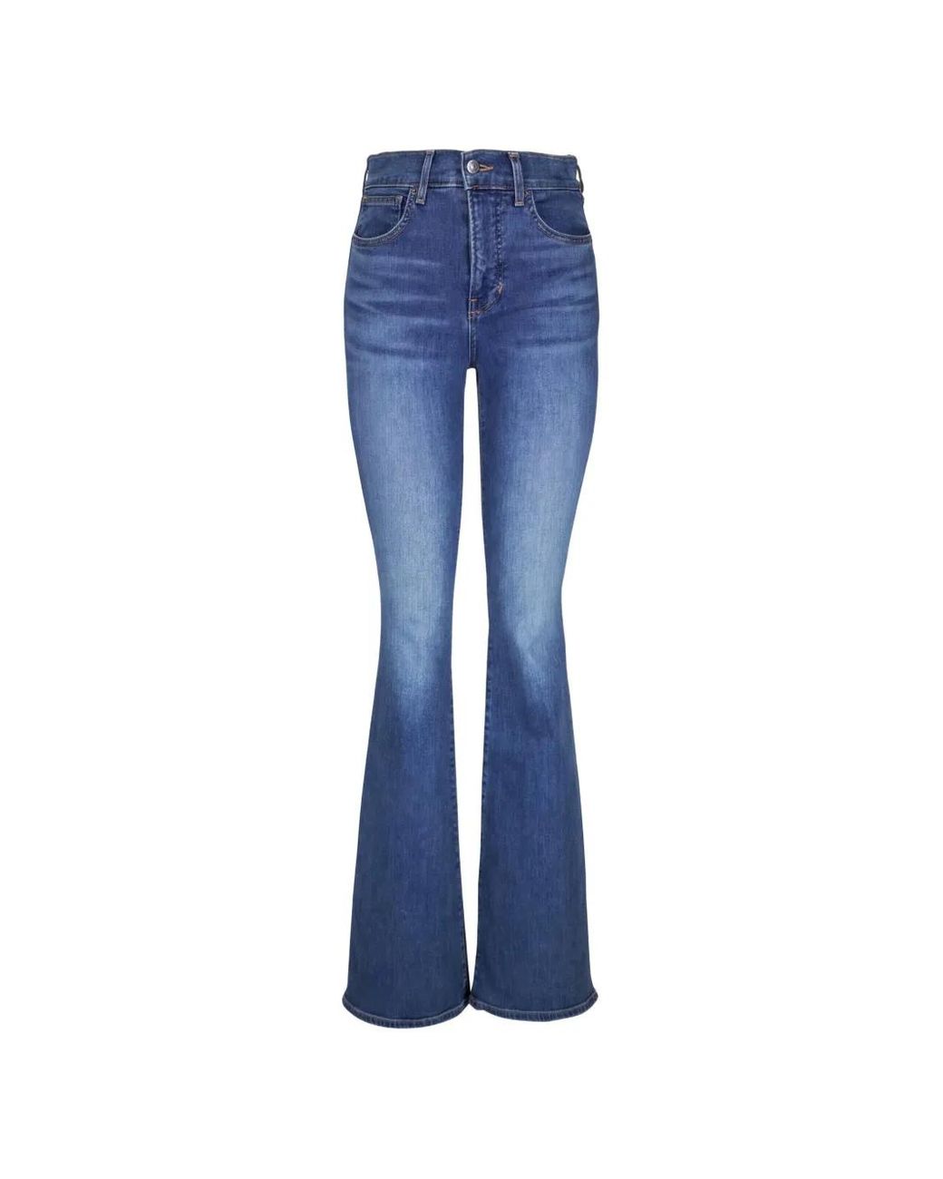 Veronica Beard Blue Beverly Mid-Rise Flared-Leg Jeans