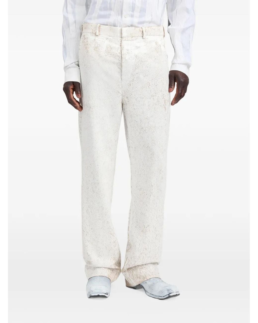 Maison Margiela White Bianchetto Tailored Trousers for men