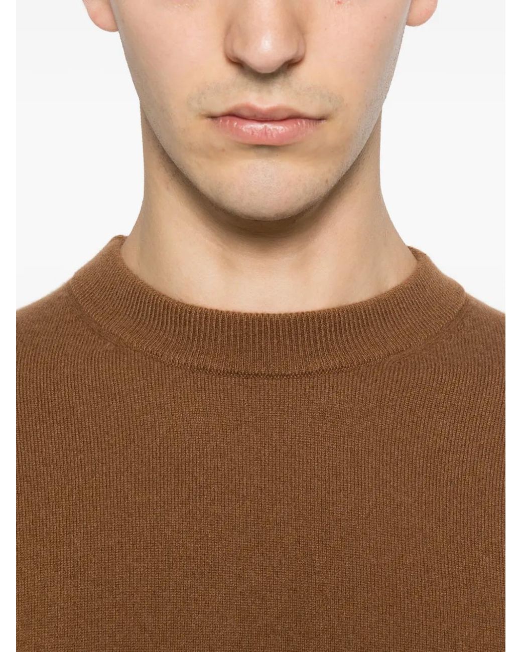 Sandro Brown Cashmere Crew Neck Sweater for men