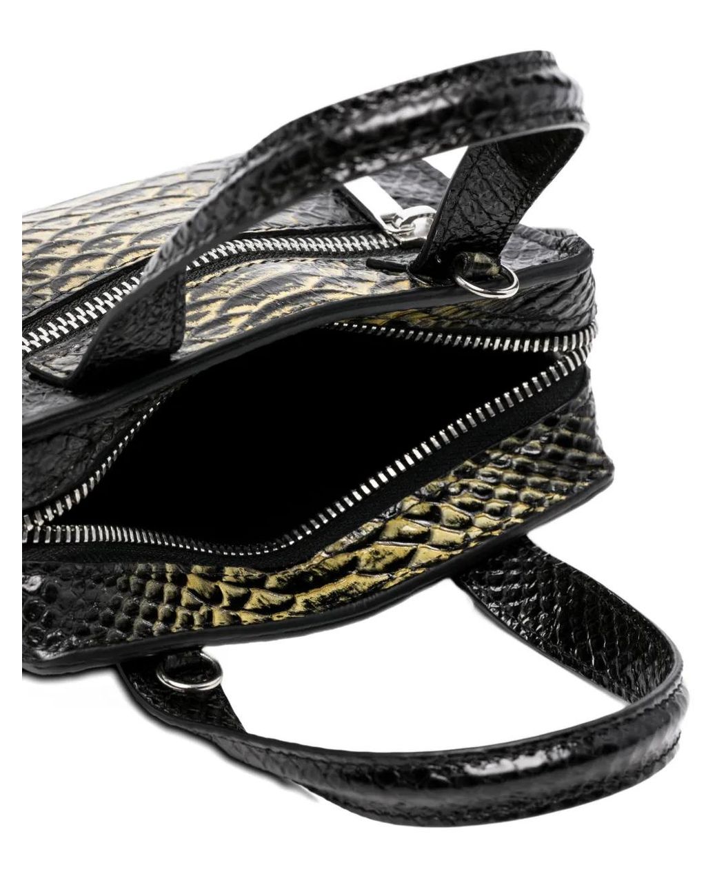 SAPIO Black Mini Pitone Tote Bag