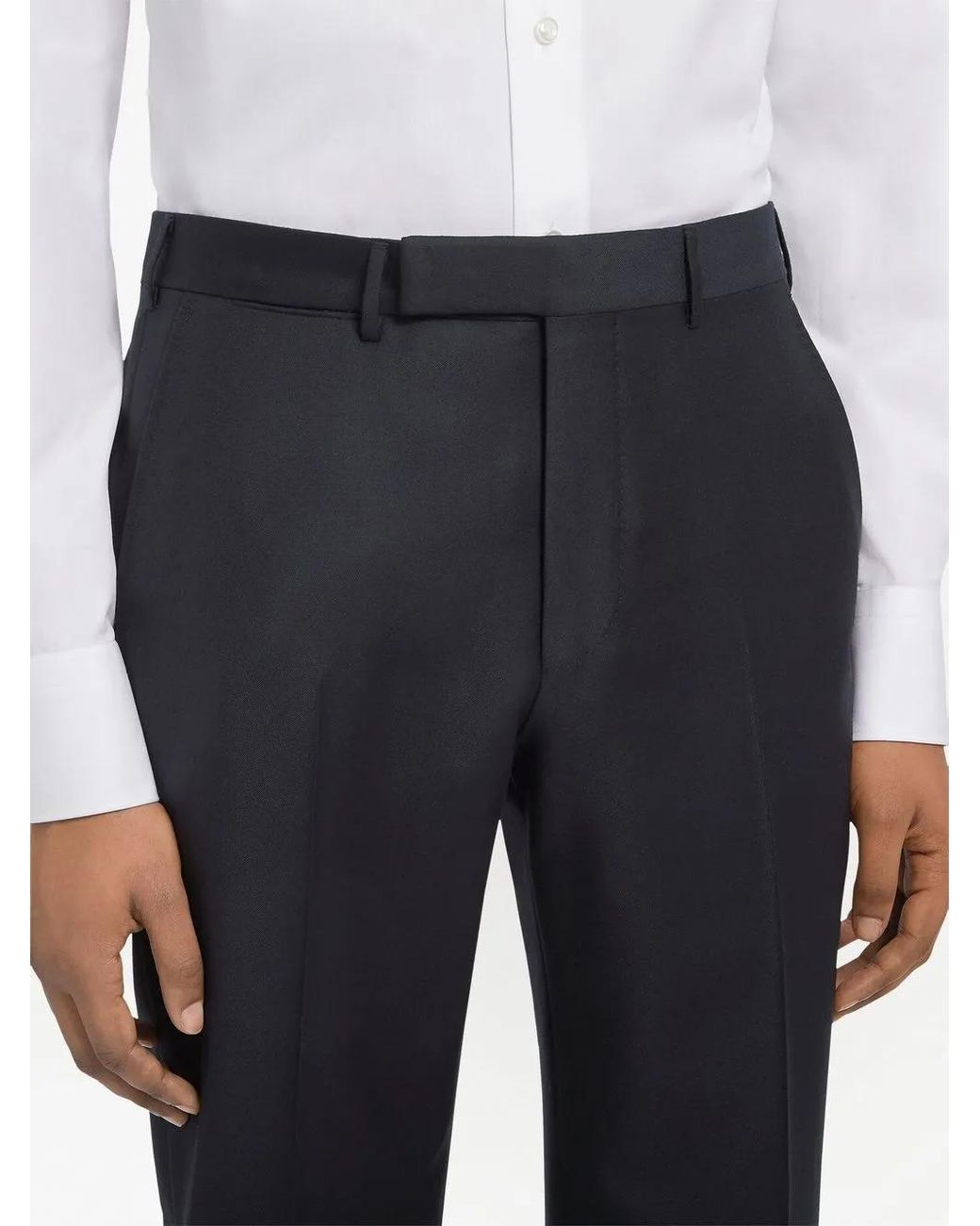 Zegna Blue Trofeo Tailored Wool Trousers for men