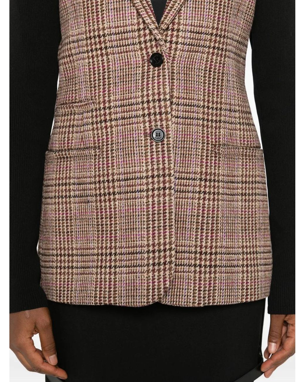 Coperni Brown Jacke Mit Karierten Einsätzen