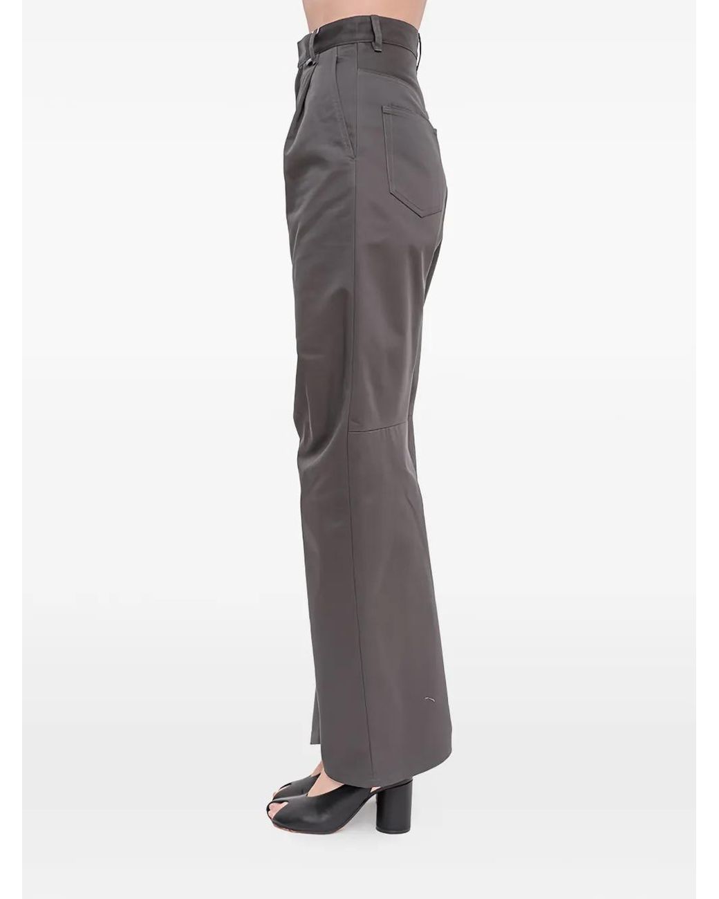 MM6 by Maison Margiela Gray Pleated Wide-Leg Trousers