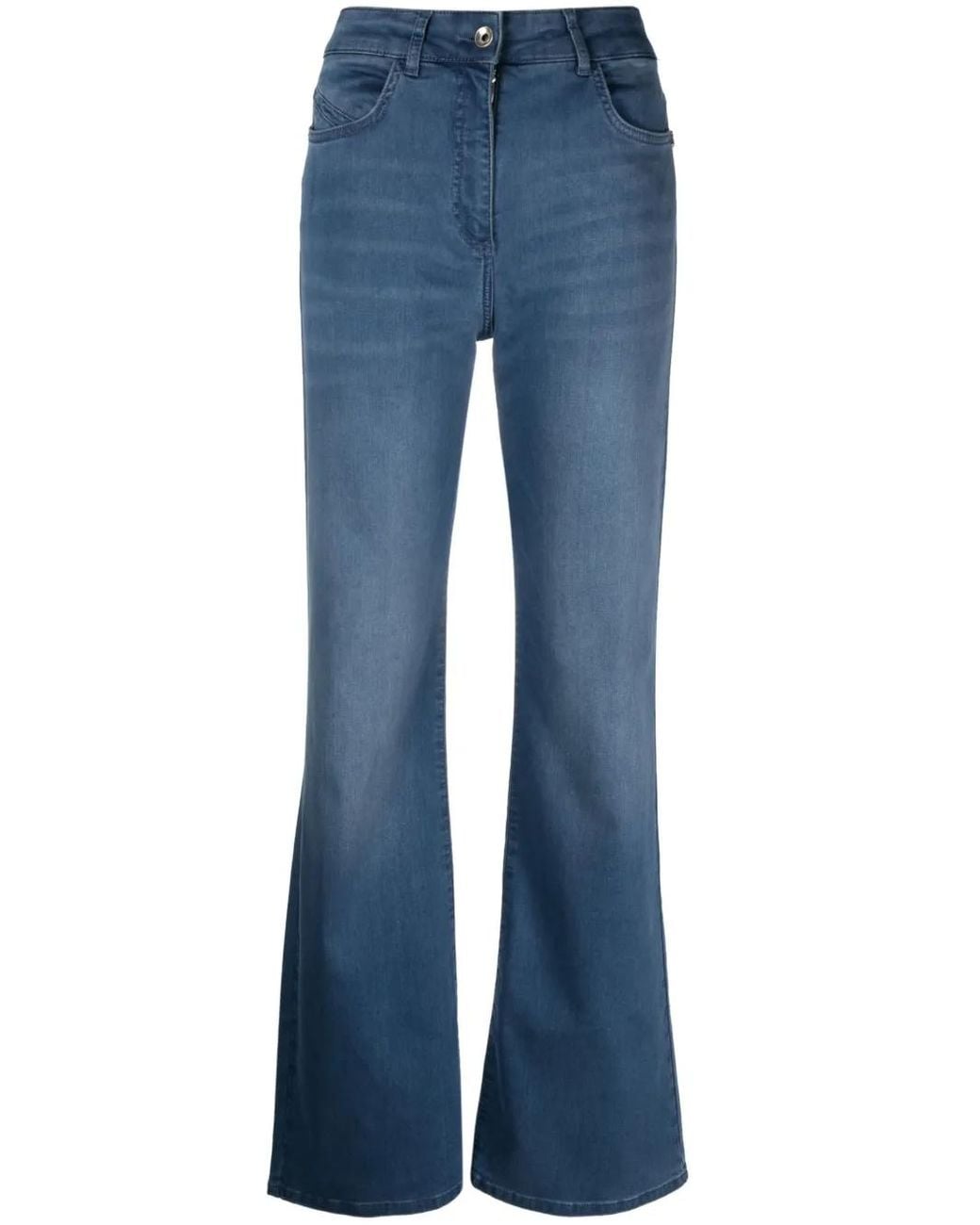 Patrizia Pepe Blue High-Waisted Flared Jeans