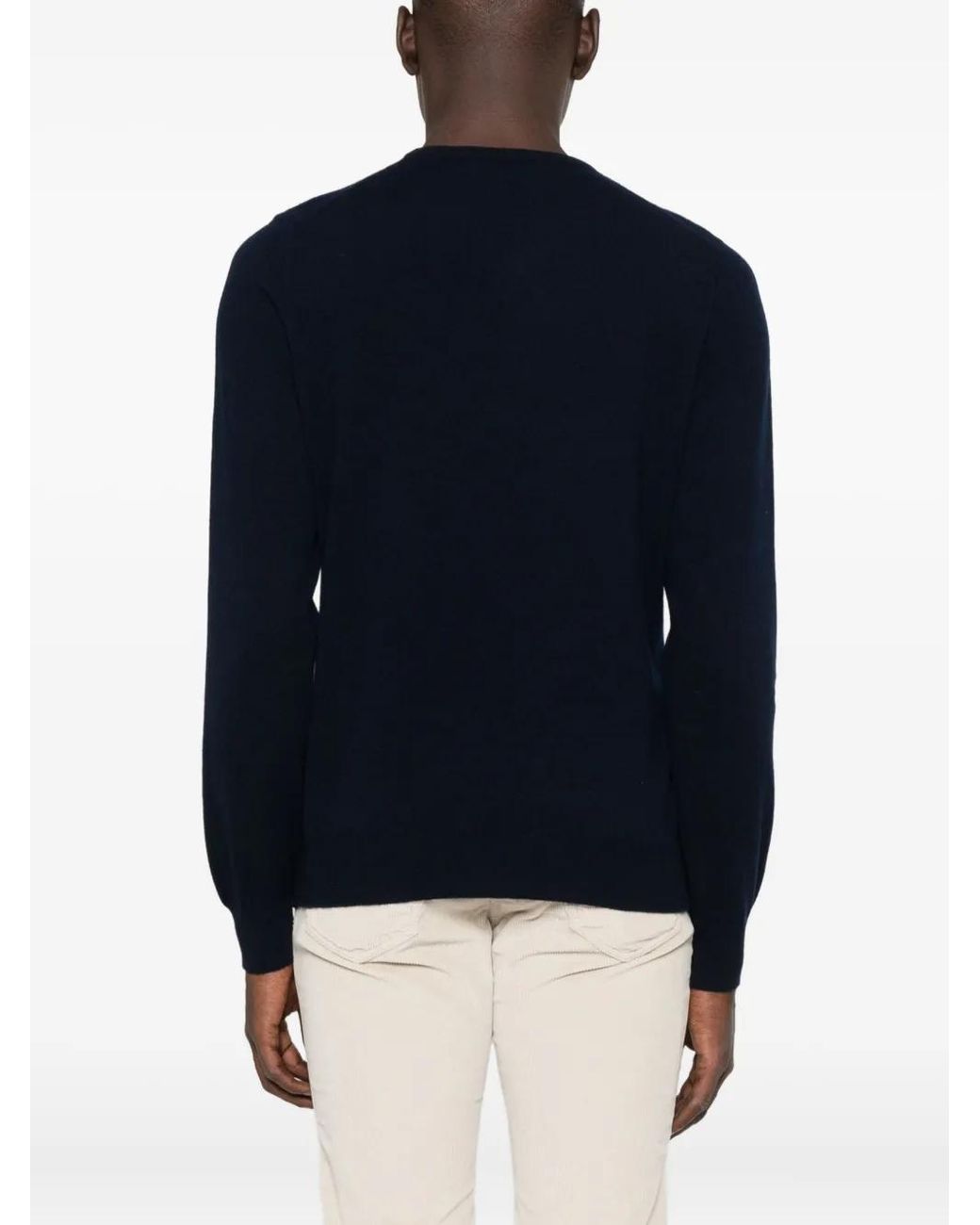 Fileria Blue Crew-Neck Cashmere Sweater for men