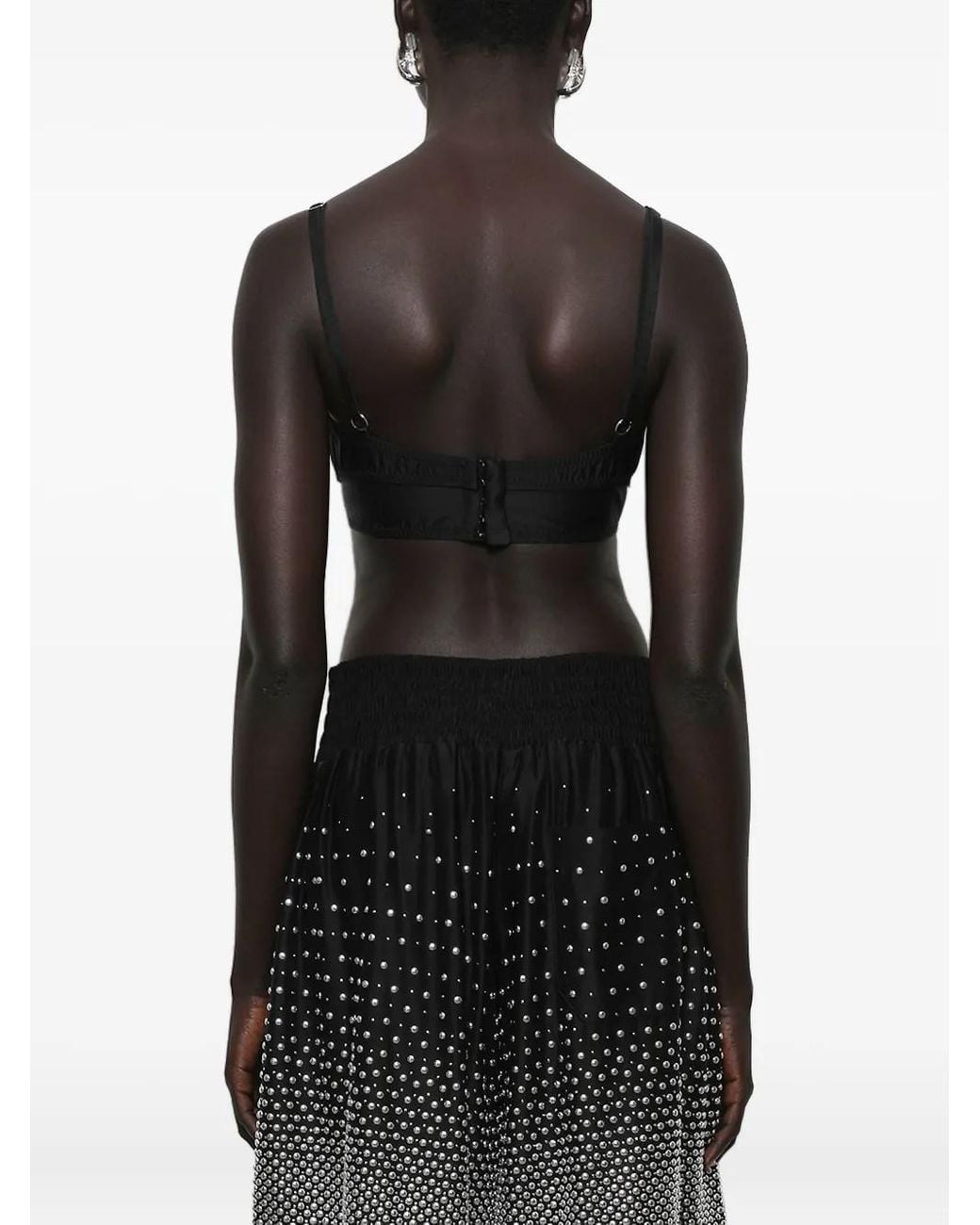 Rabanne Black Bow-Embellished Tank Top