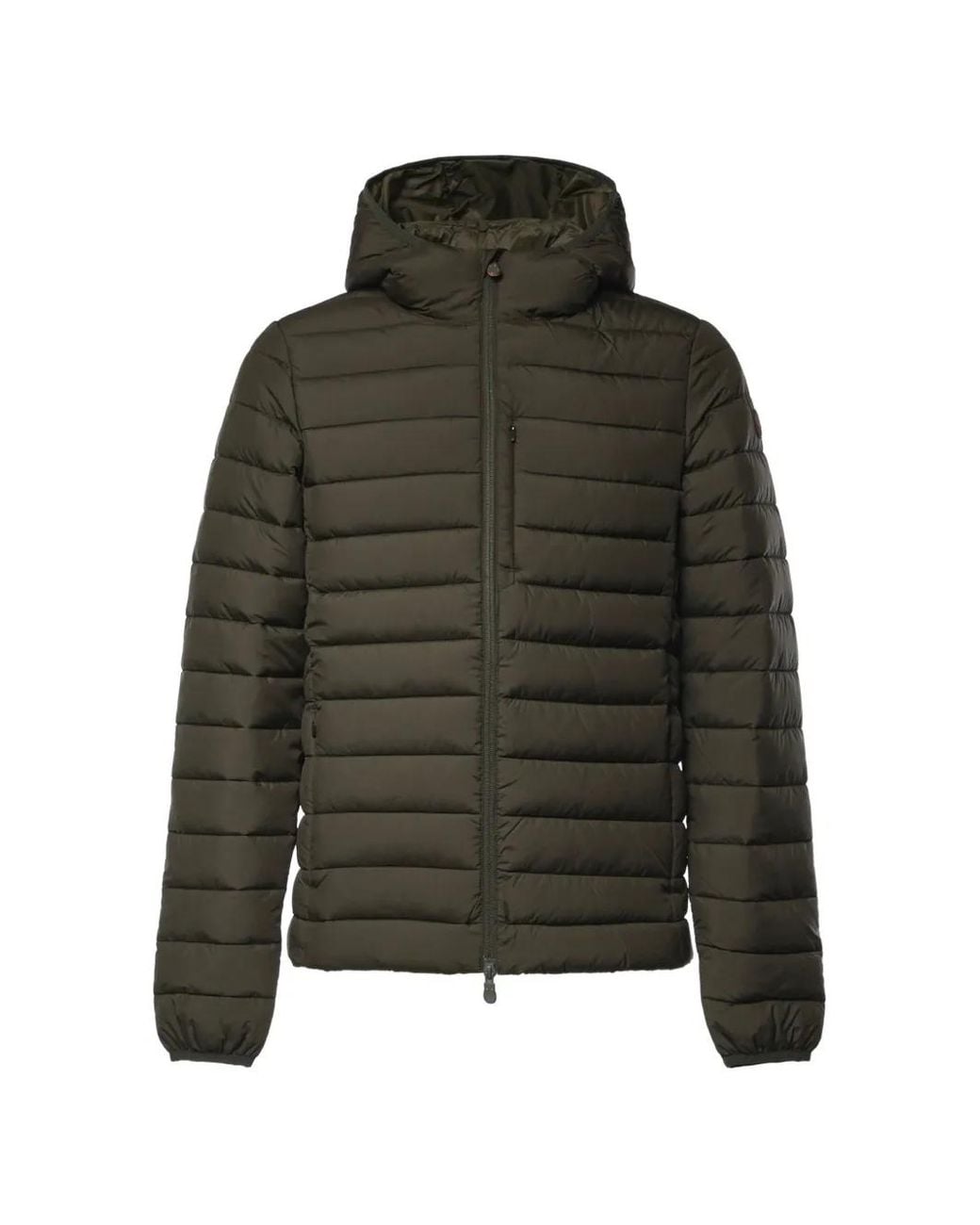 Save The Duck Green Quilted Hooded Jacket for men