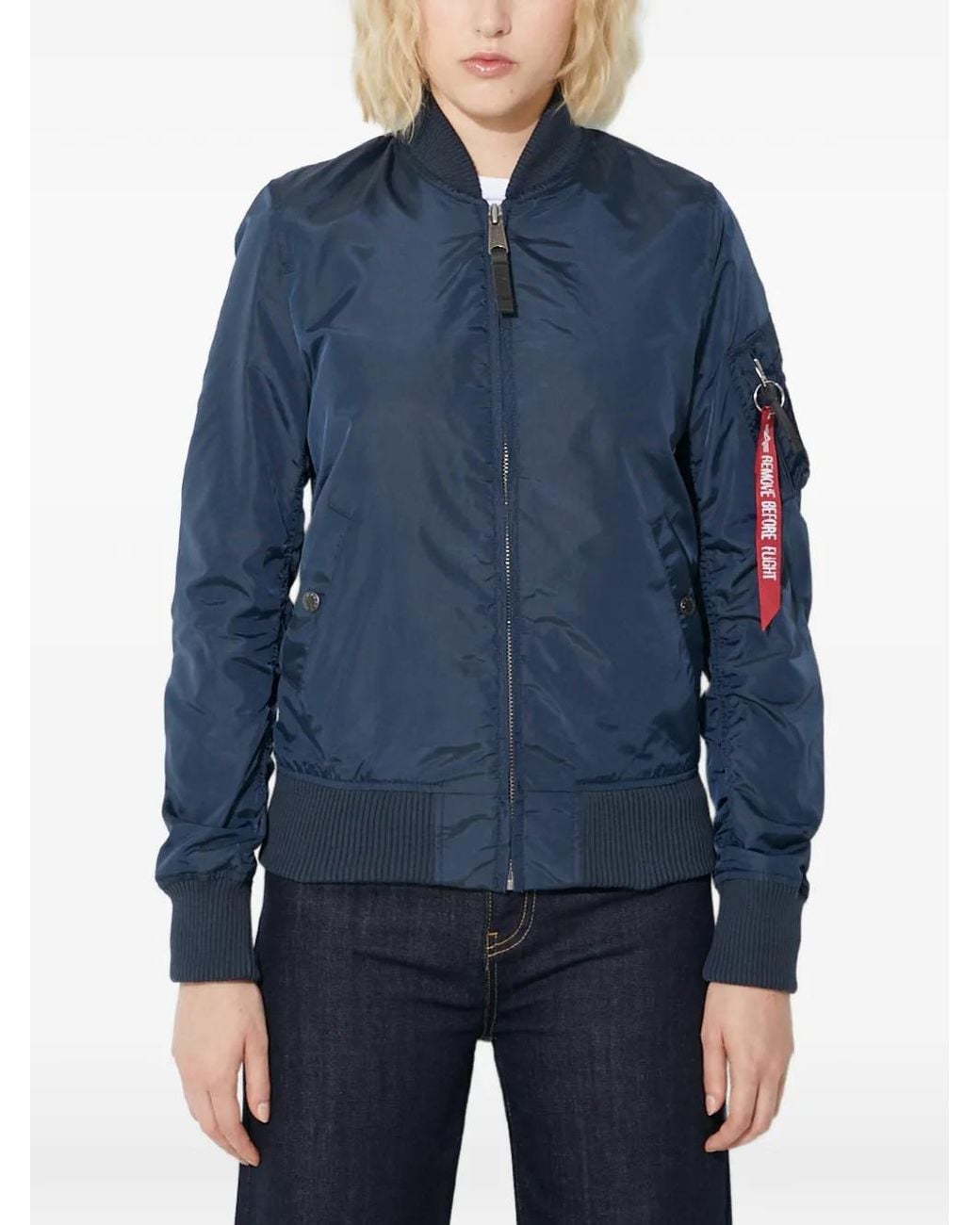 Alpha Industries Blue Zip Bomber Jacket