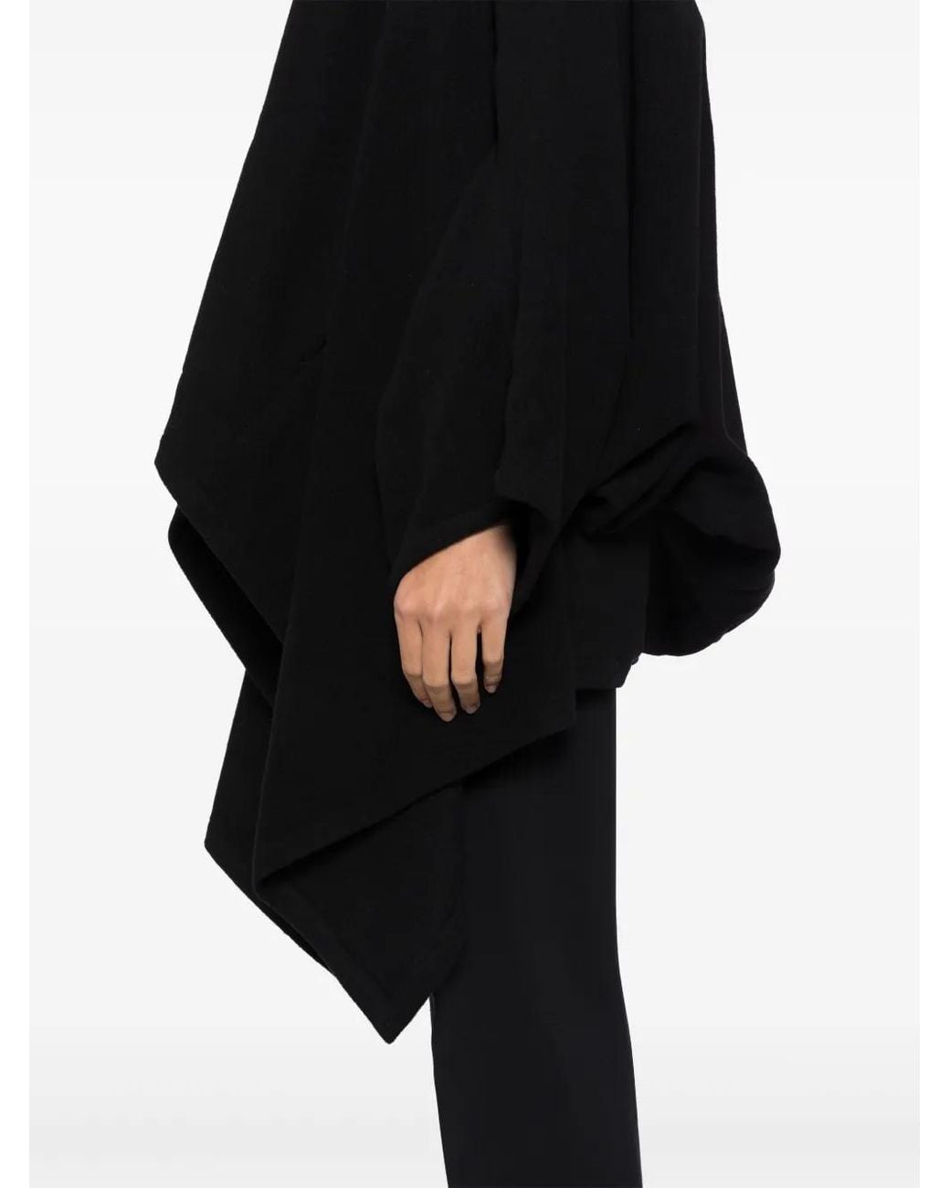 Yohji Yamamoto Black Button-Up Cape