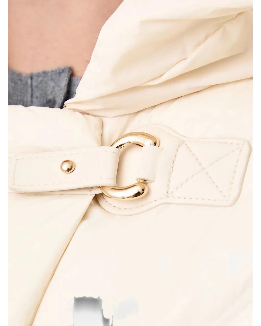Silvian Heach Natural Buckle-Fastening Puffer Jacket