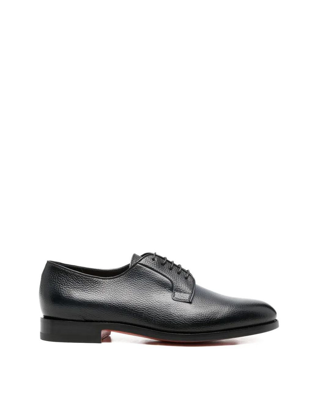 Santoni Blue Leather Derby Shoes for men