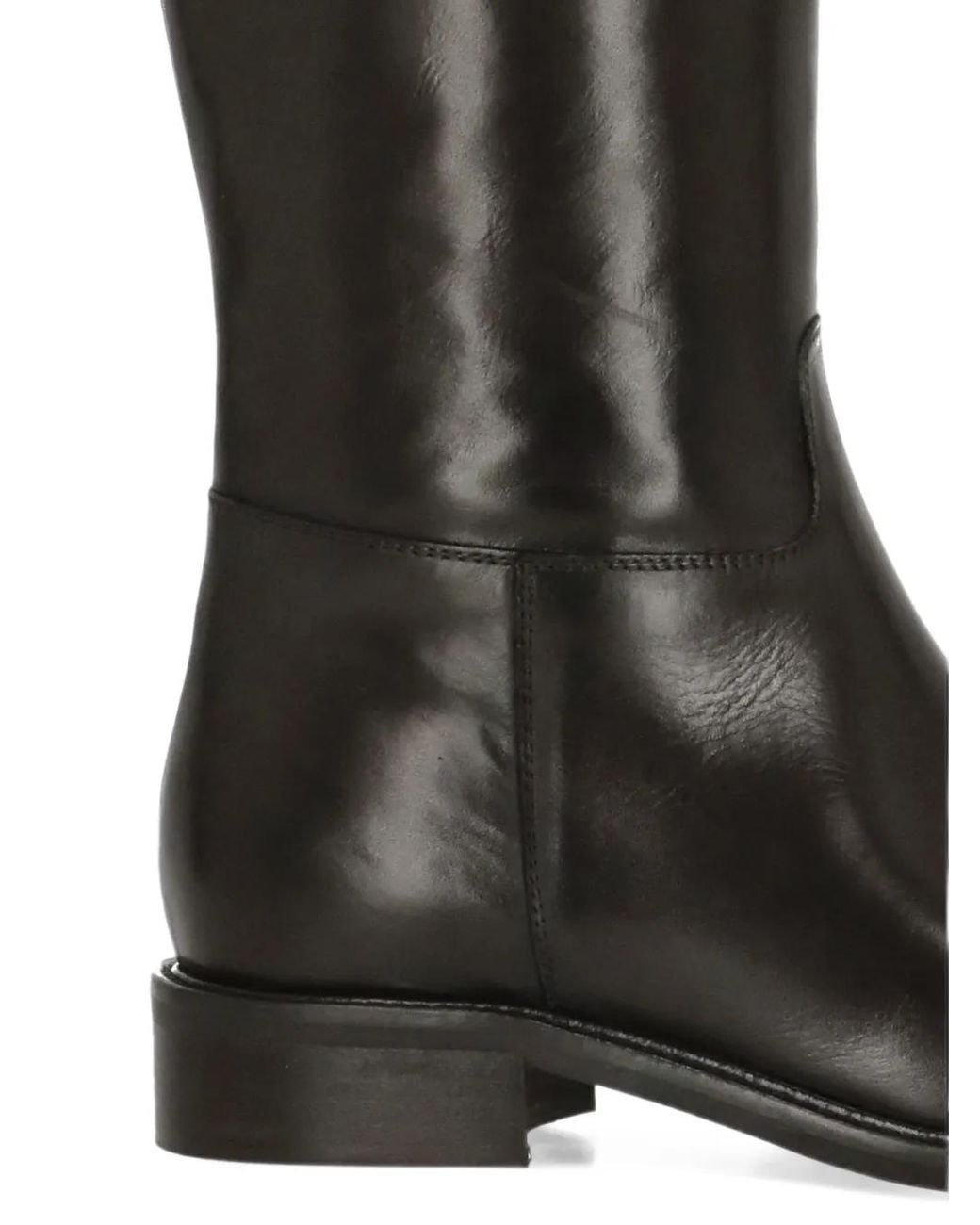 Julie Dee Black Side-Zip Leather Boots