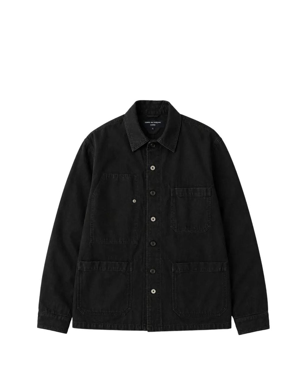 Comme des Garçons Black Patch-Pocket Cotton Overshirt for men