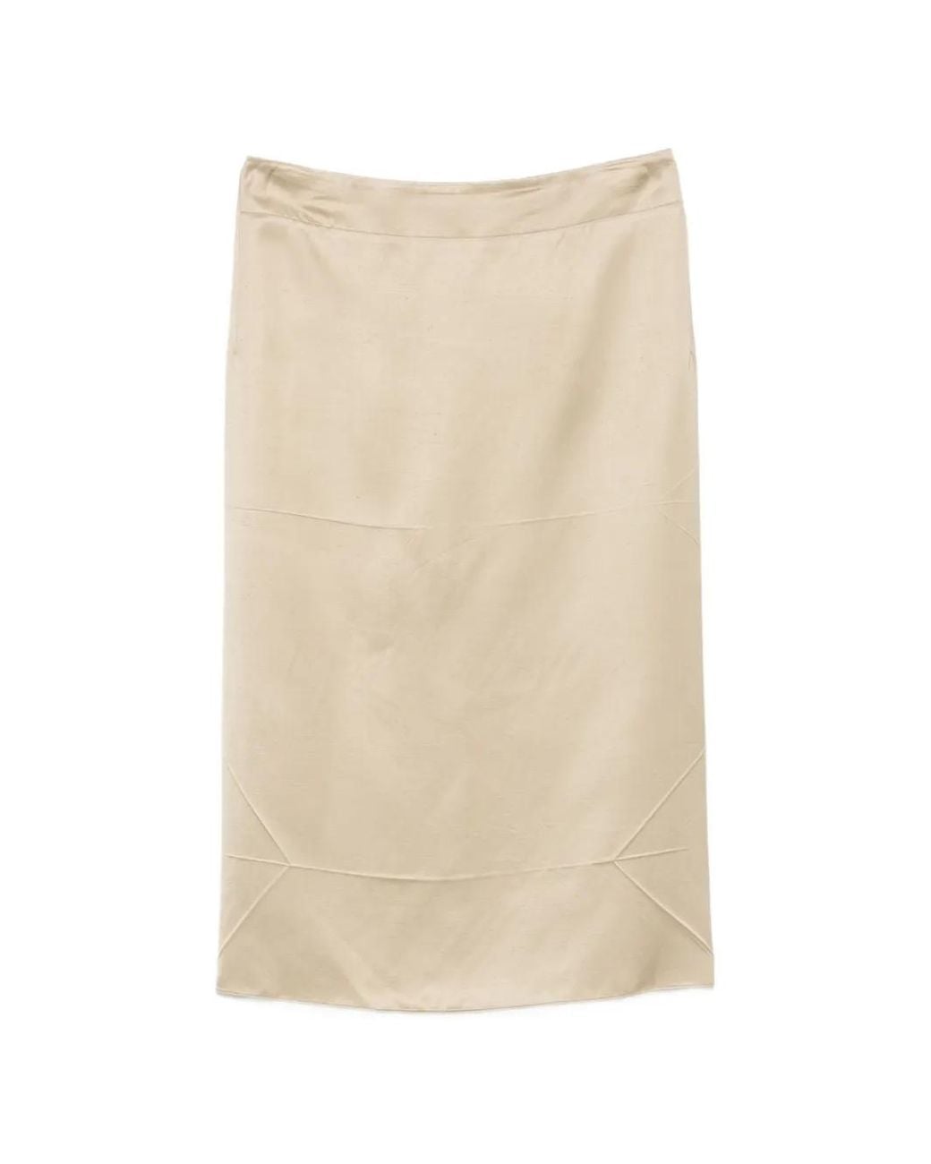 N°21 Natural Panelled Satin Skirt