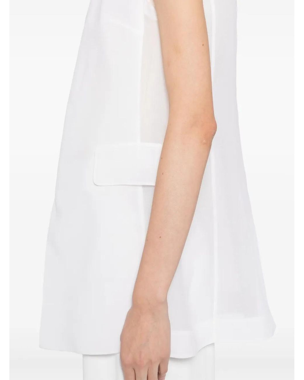 Akris White Sheer Silk Gilet