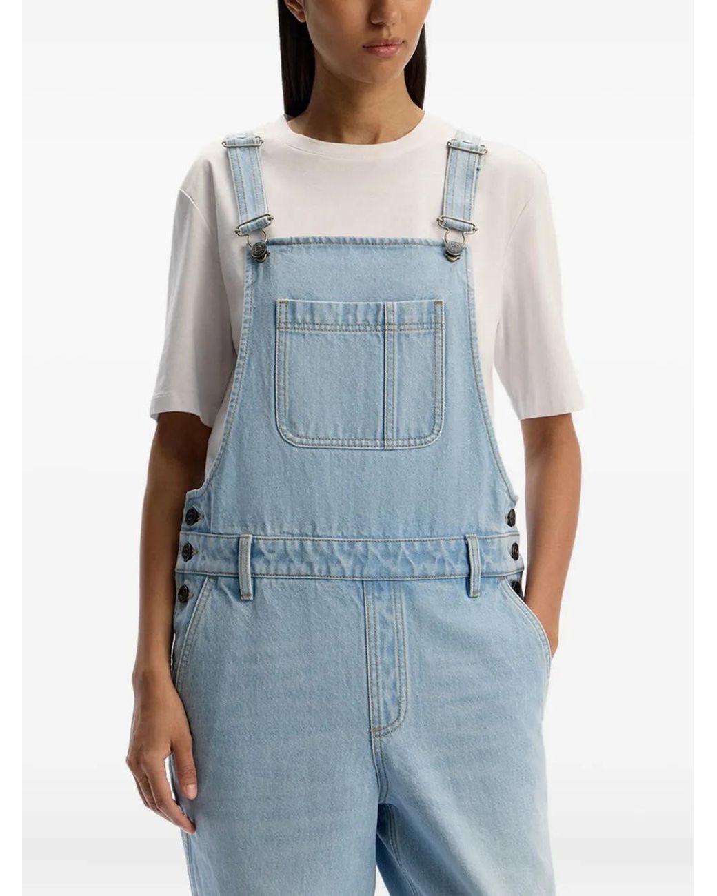 12 STOREEZ Blue Denim Strap Jumpsuit