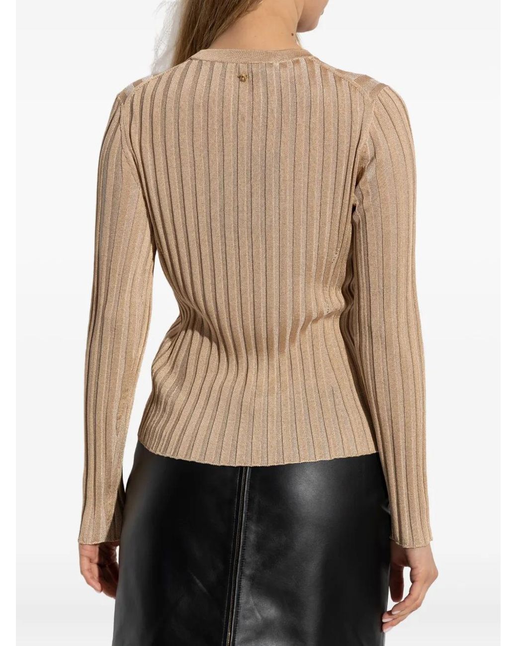 Versace Geribbelde Top in het Natural