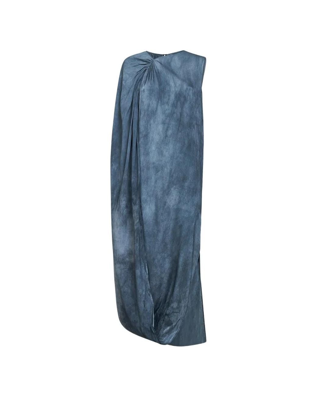 Uma Wang Blue Asymmetric Draped Dress