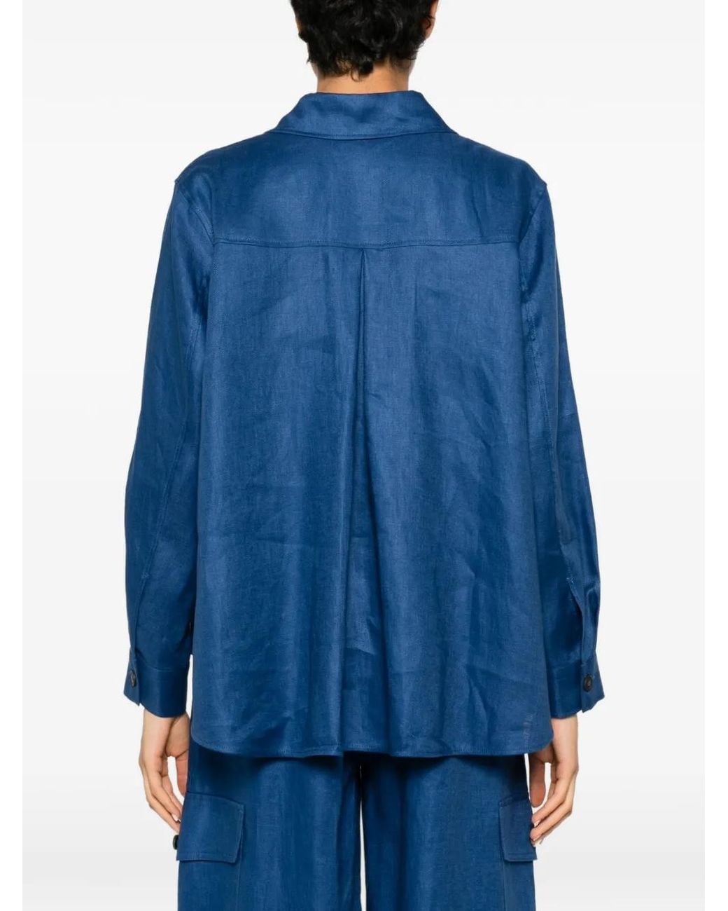 Weekend by Maxmara Blue Pomposa Button-Up Shirt