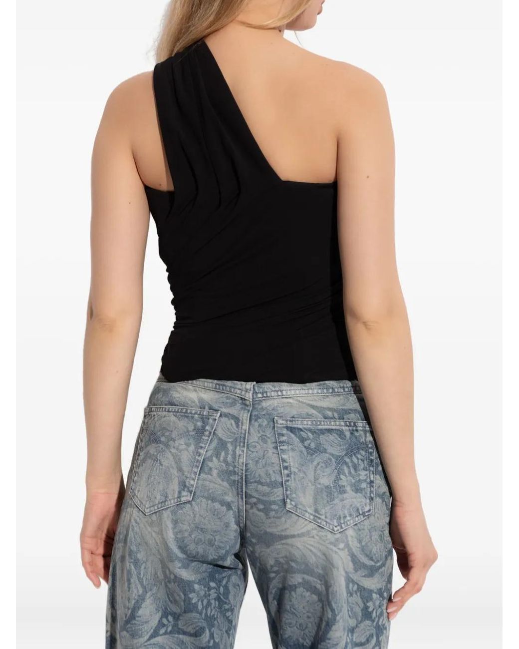 Versace Black Sleeveless Tops