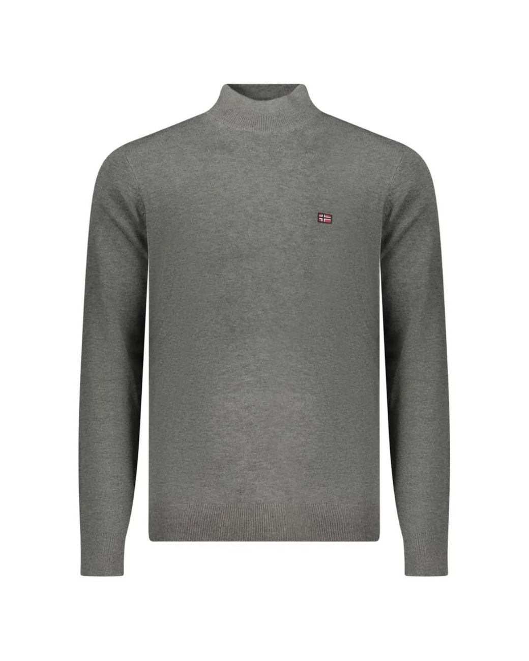Norway 1963 Gray Logo-Patch High-Neck Sweater for men