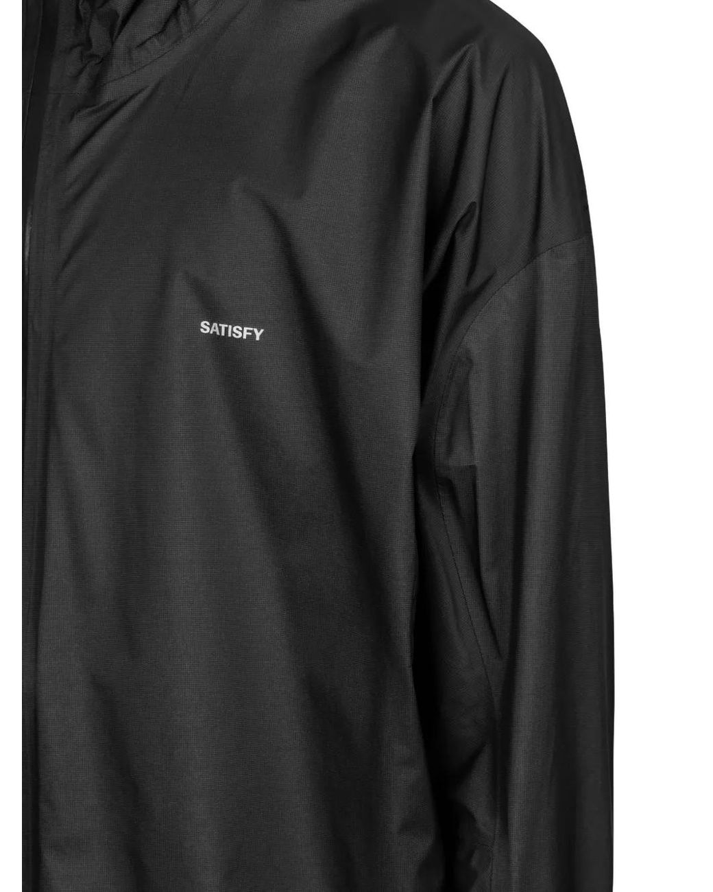 Satisfy Black Hooded Zip Jacket for men