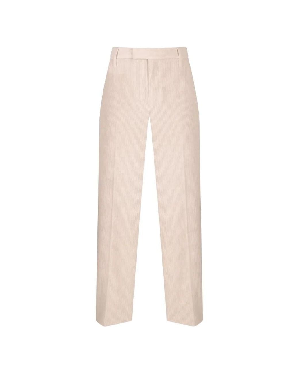 Brunello Cucinelli White Corduroy Wide-Leg Trousers