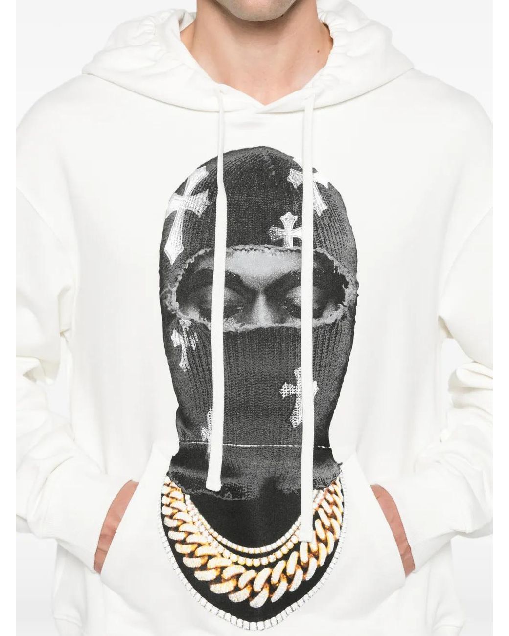 Ih Nom Uh Nit White Mask Graphic-Print Hoodie for men