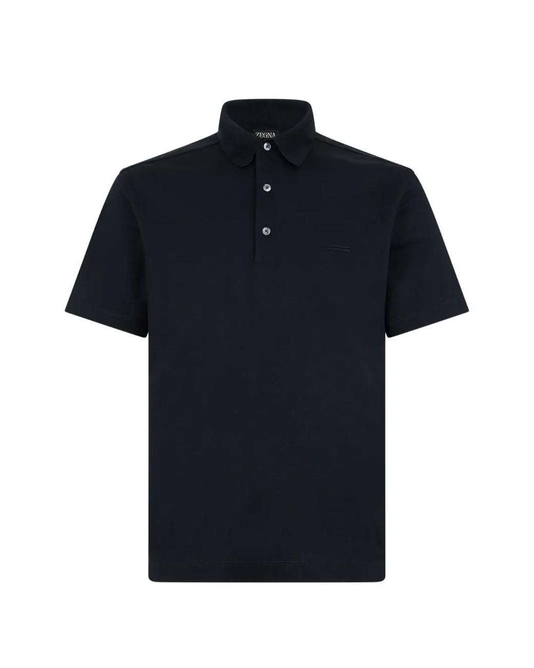 Zegna Blue Logo-Embroidered Polo Shirt for men