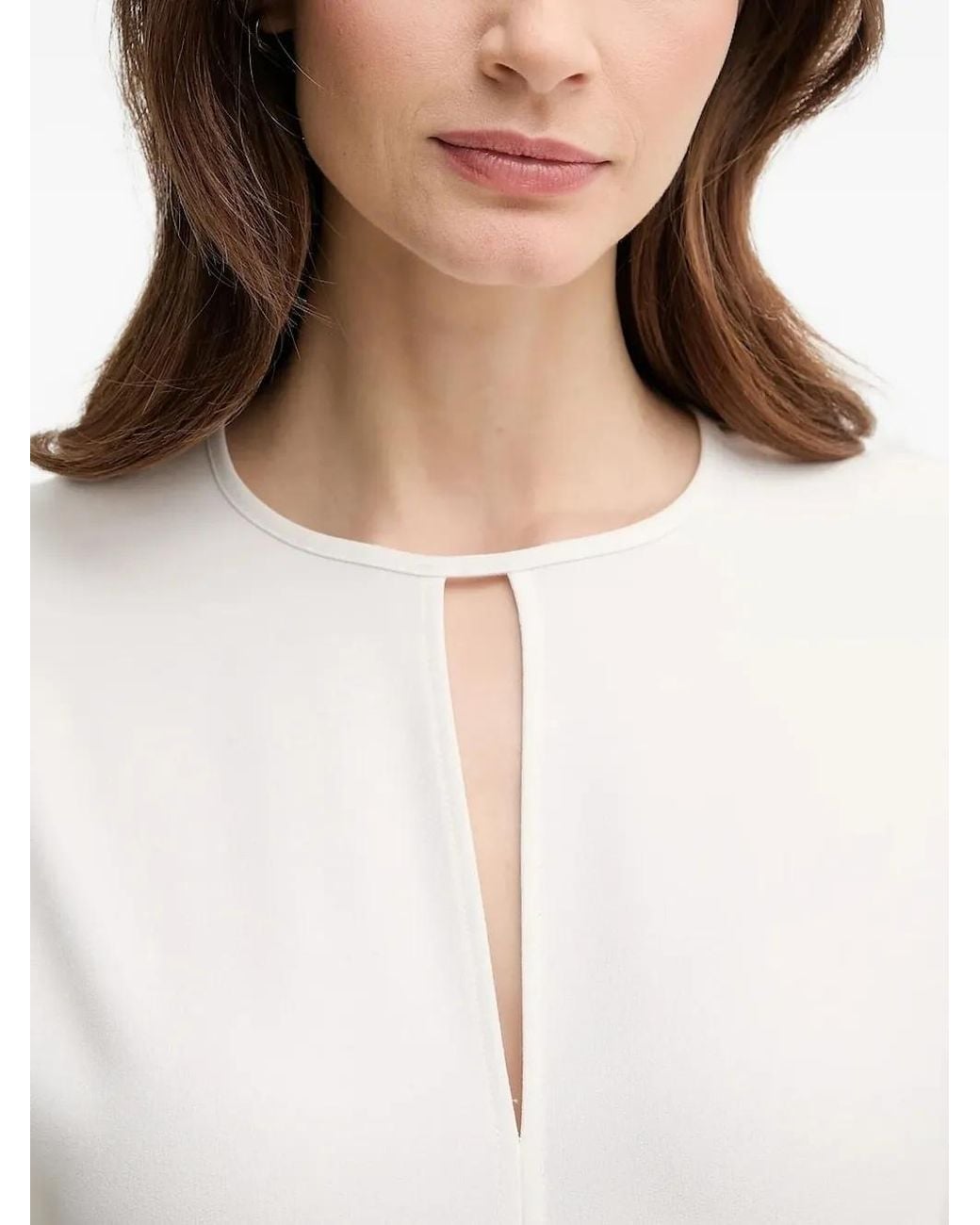Joop! White Keyhole Neckline A-Line Dress