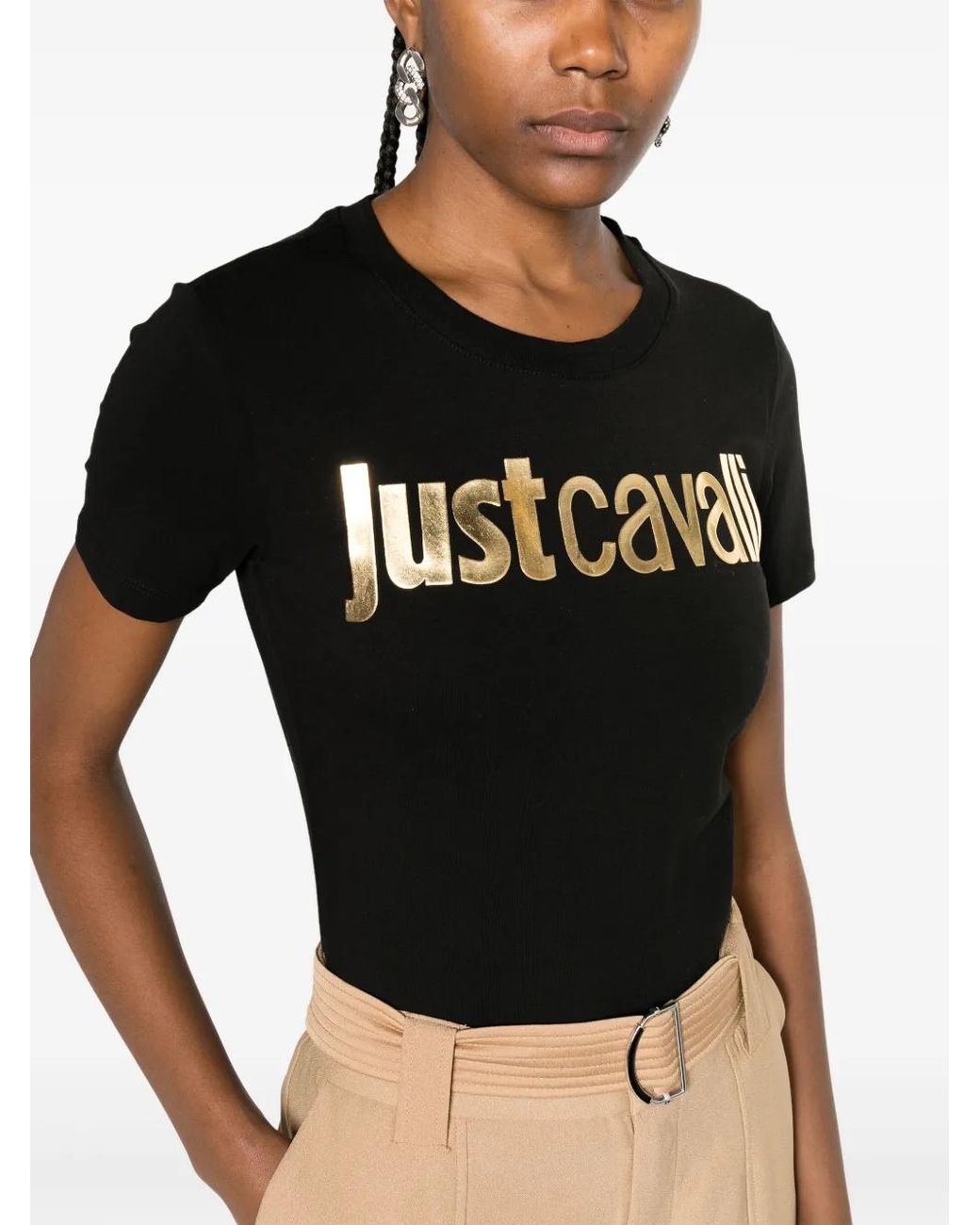 Just Cavalli Black T-shirts And Polos