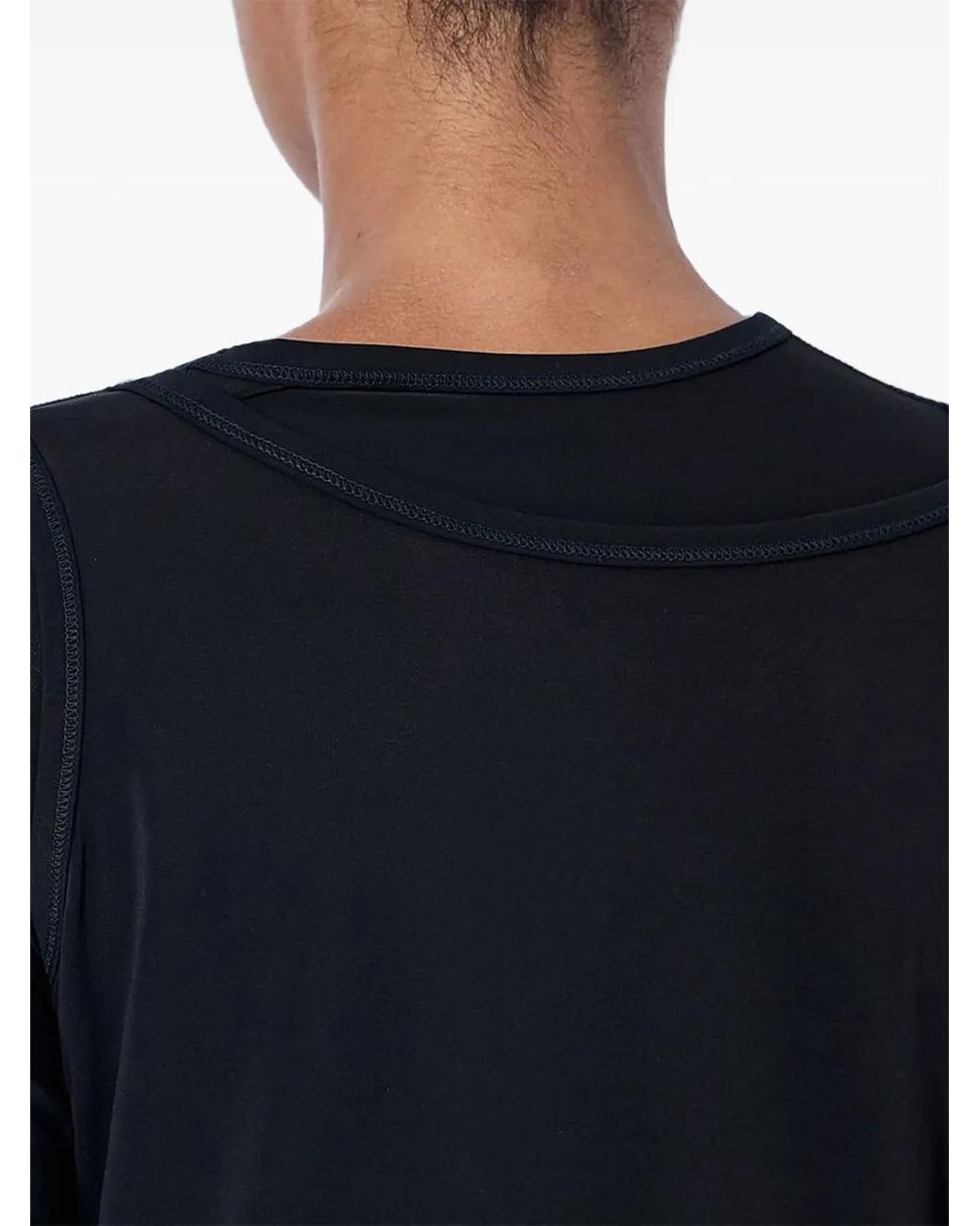 Issey Miyake Blue Cropped Long-Sleeve Crop Top