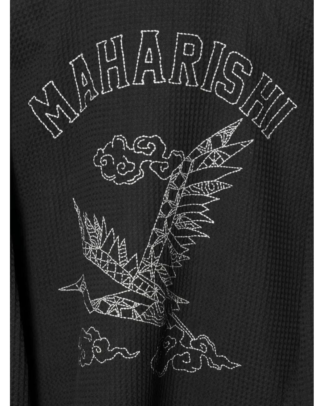 Maharishi Black Embroidered Waffle Jacket for men