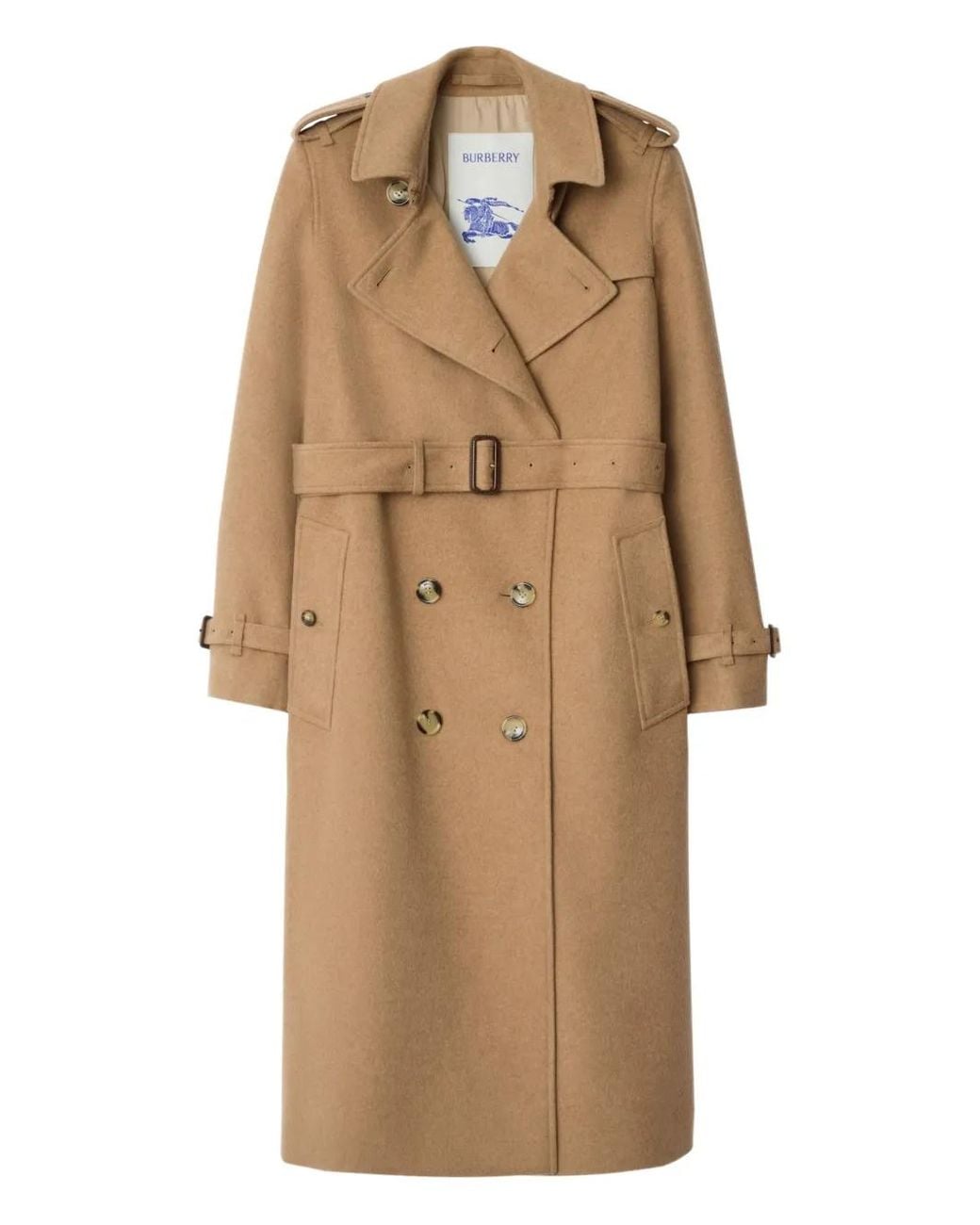 Burberry Natural Long Cashmere Kensington Trench Coat