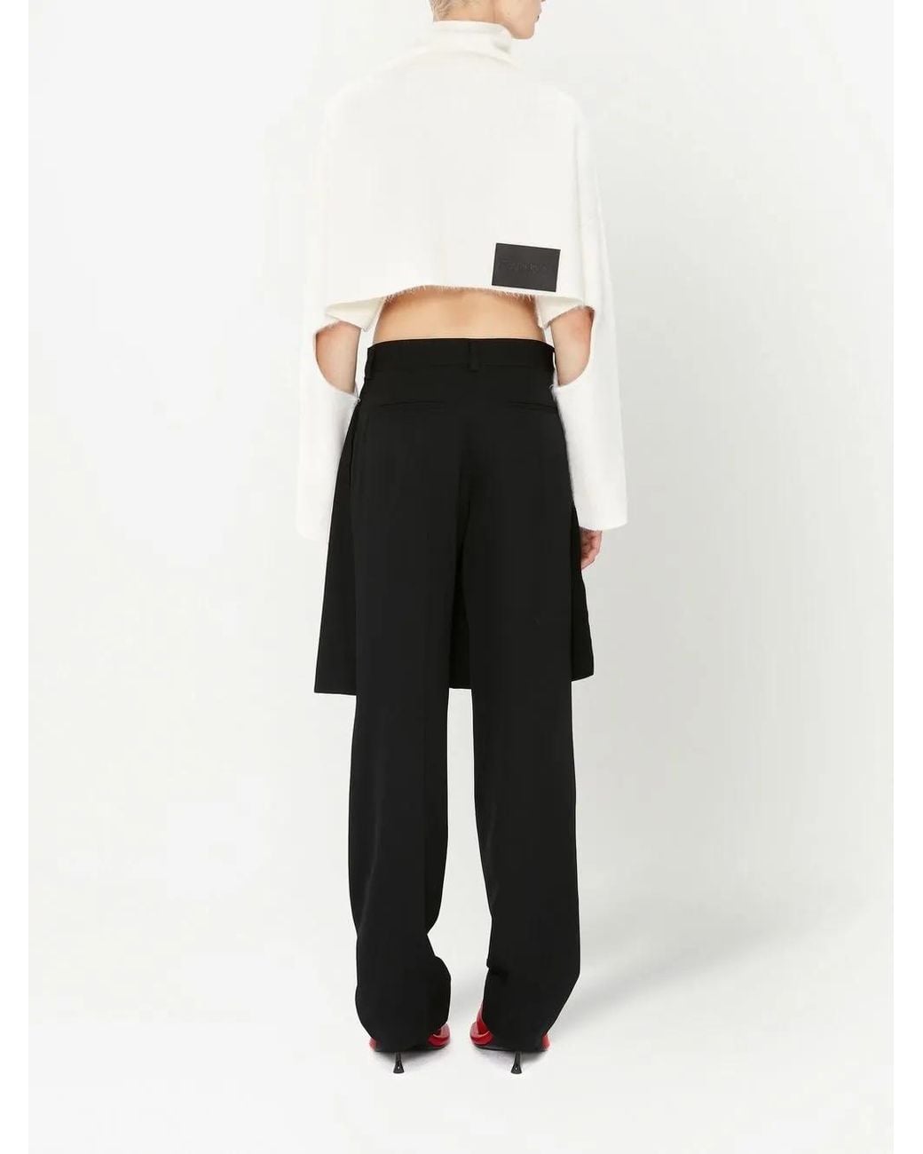 J.W. Anderson White Cut-Out Detailed Cropped Jumper