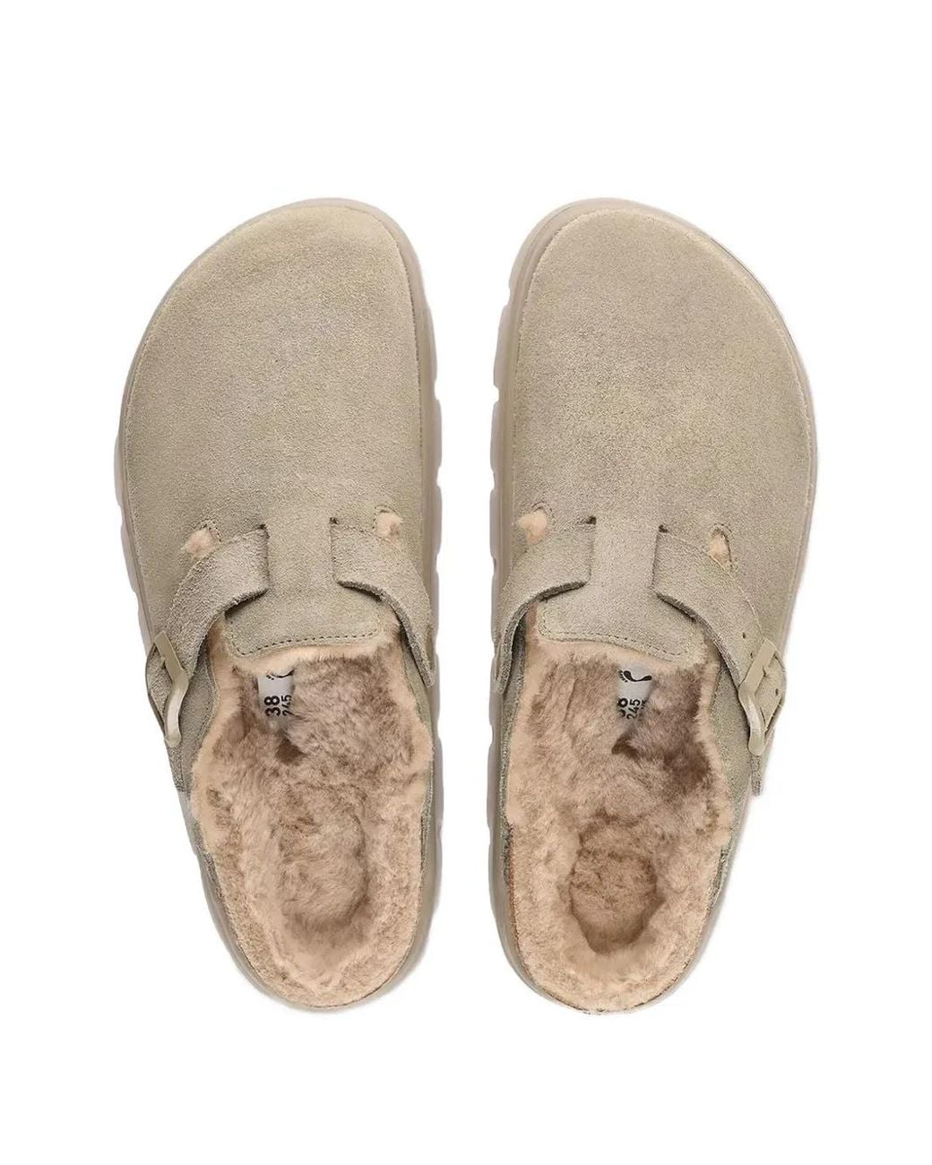 Birkenstock White Boston Chunky Shearling Mules