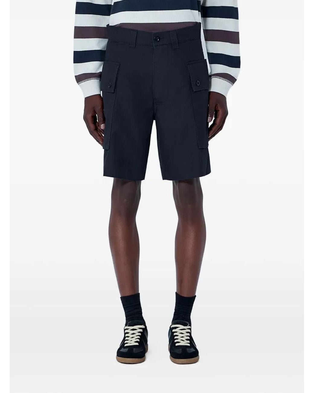 Margaret Howell Blue Flap-Pocket Cargo Shorts for men