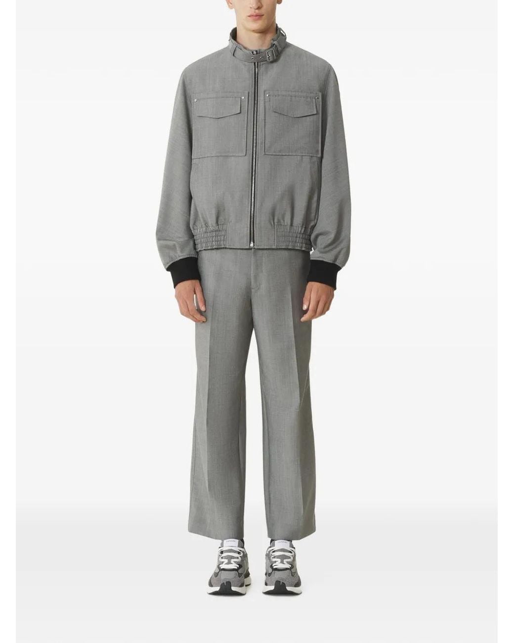 Lanvin Gray Mohair Wool Jacket for men
