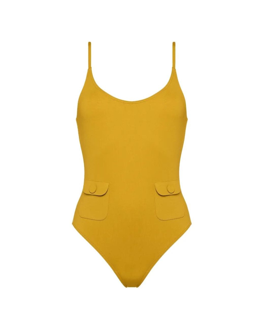Eres Yellow Découverte Round-Neck Swimsuit