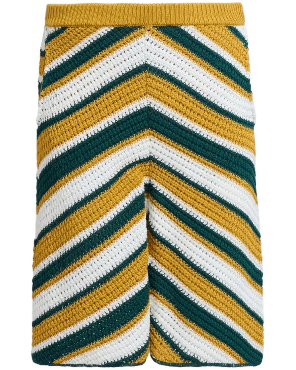Marni Yellow Crochet-Knit Shorts for men