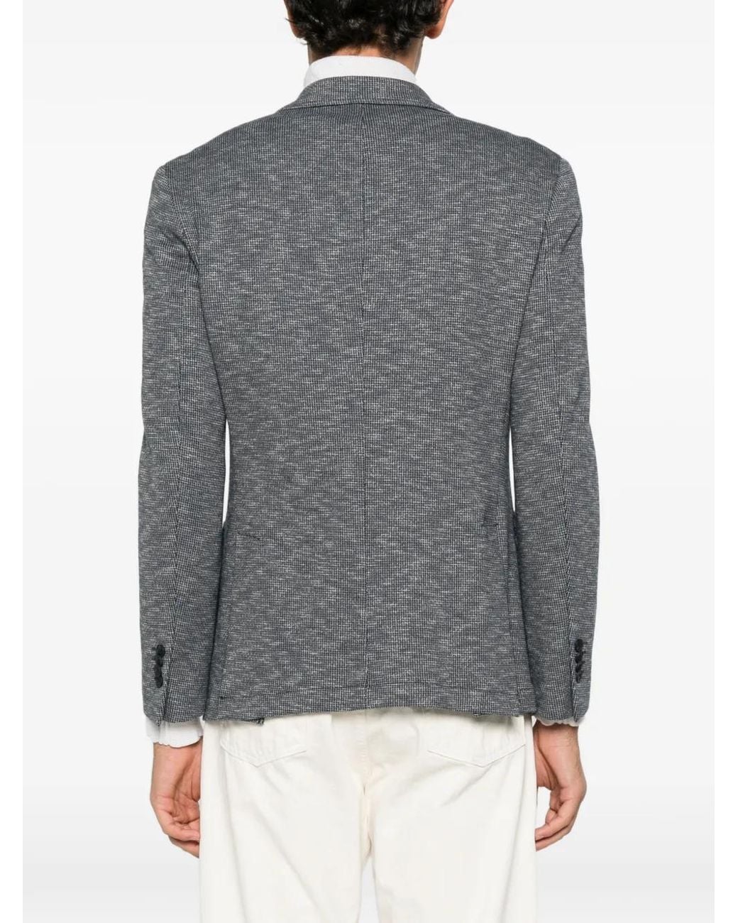 Manuel Ritz Gray Patterned Blazer for men