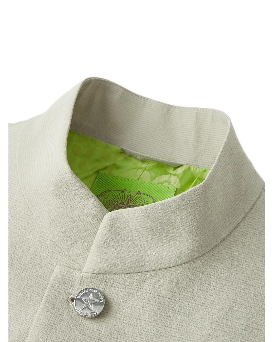 Shanghai Tang White Veste Cinq Boutons À Col Mao for men