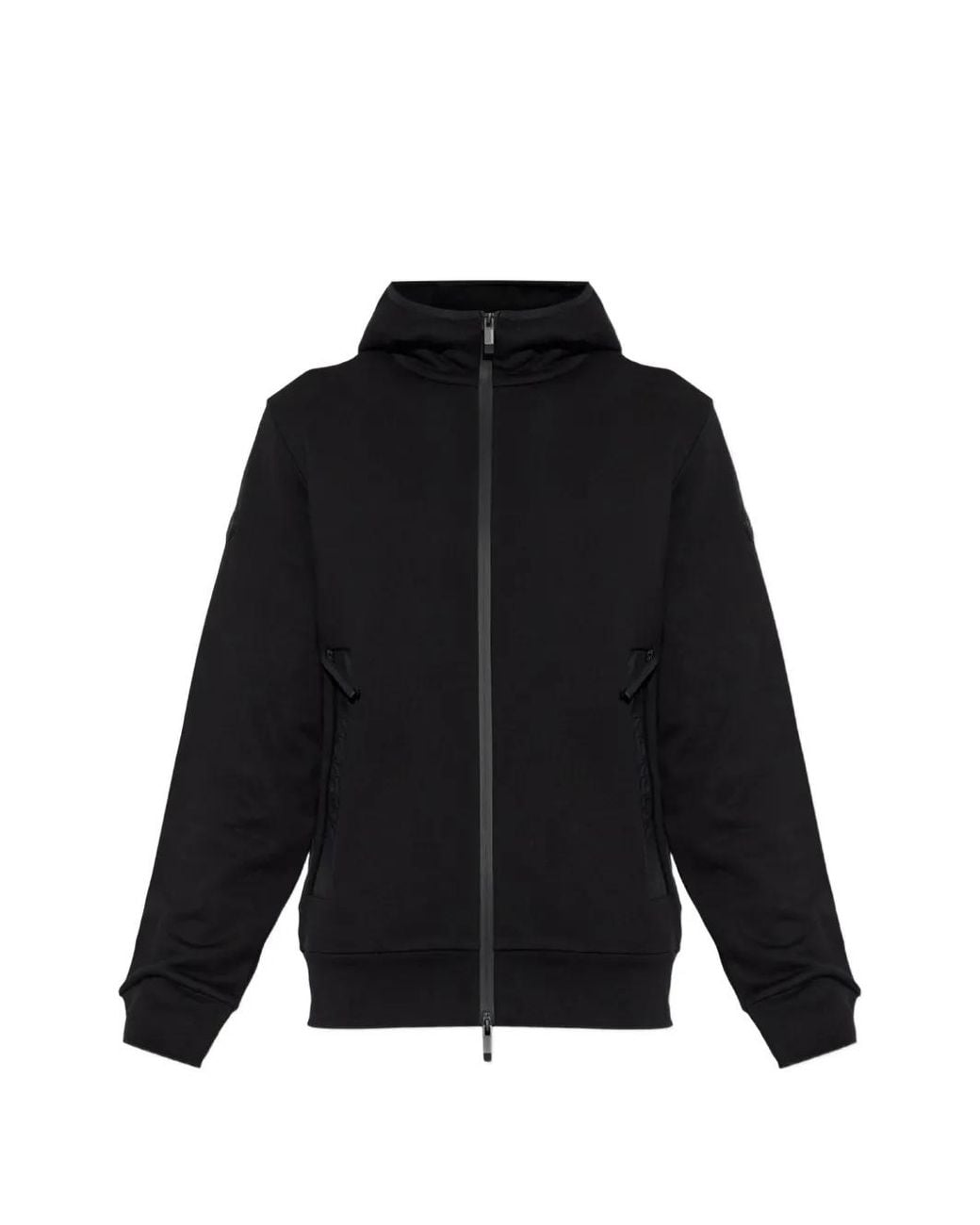 Moncler Black Zip-Up Hoodie for men