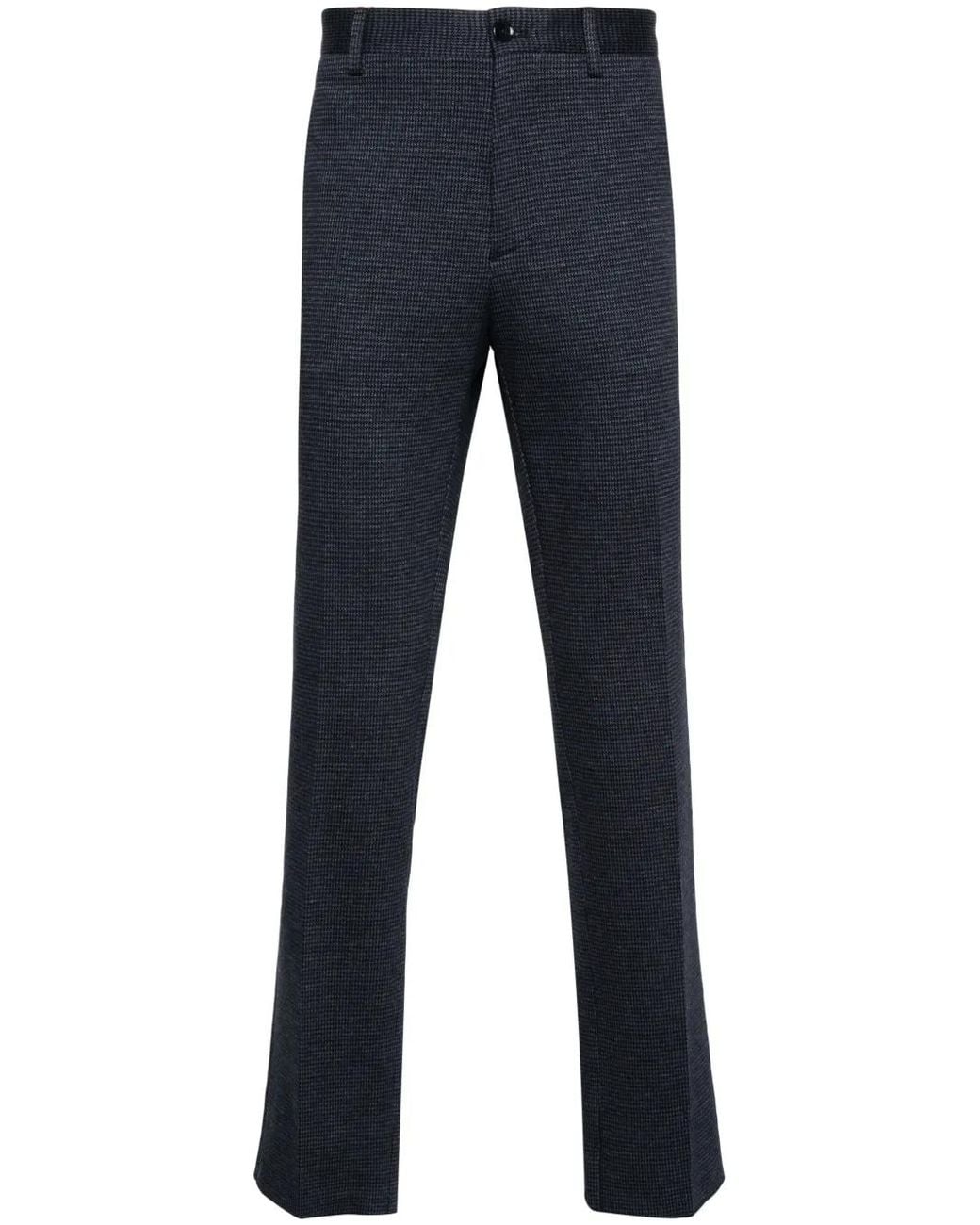 Etro Blue Straight-Leg Cotton Trousers for men