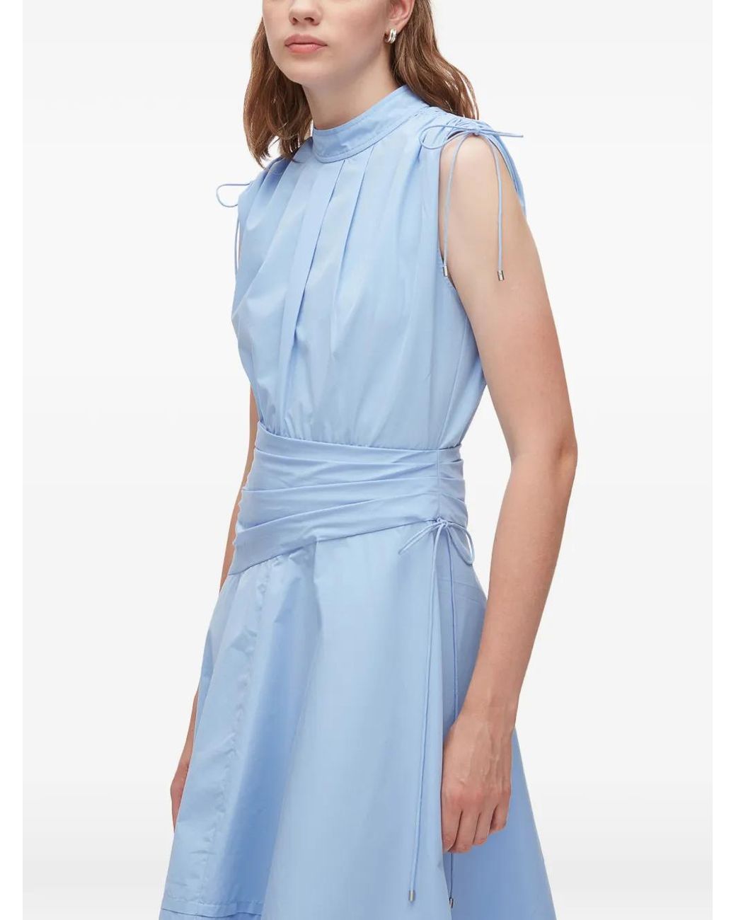 3.1 Phillip Lim Blue Robe Mi-Longue À Taille Nouée