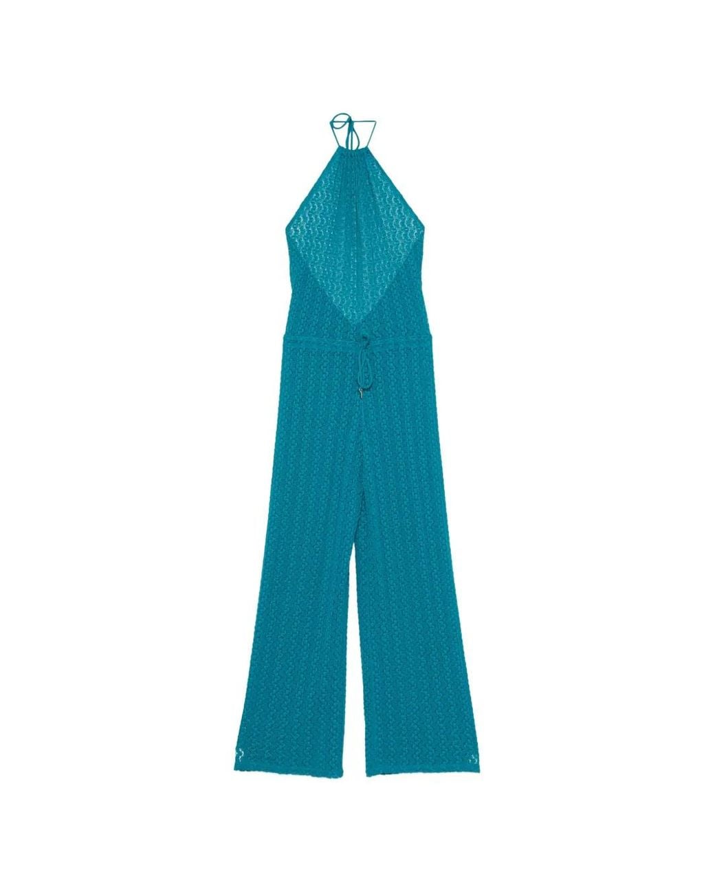 Mono Con Cuello Halter Fisico de color Blue