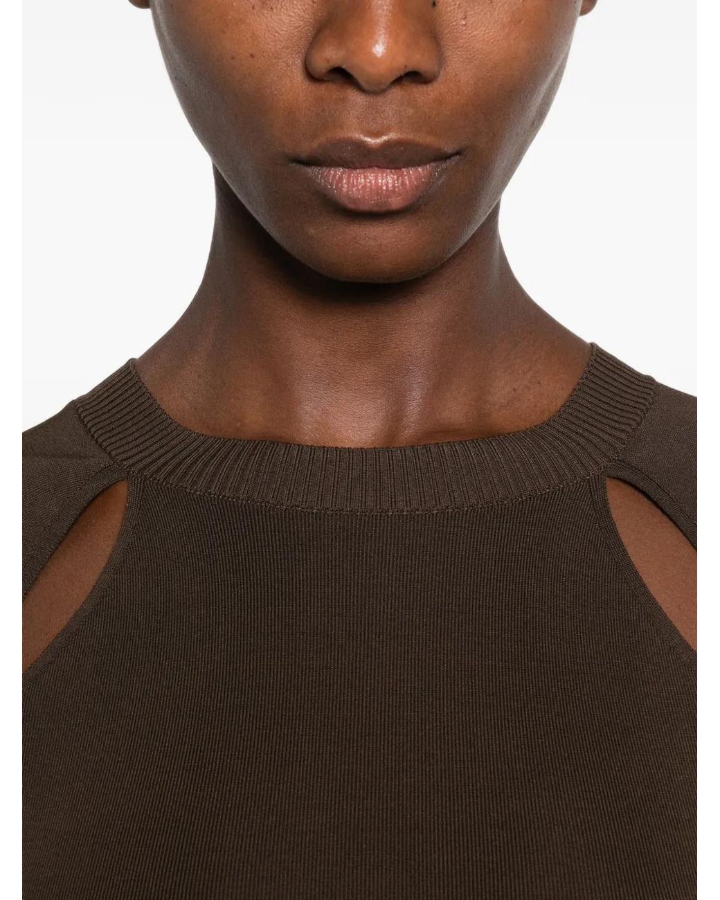 Joseph Brown Nereus Pleated Cutout Maxi Dress