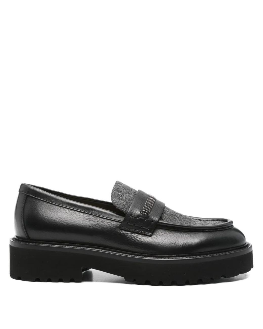 Doucal's Black Bermeo Penny-Slot Loafers