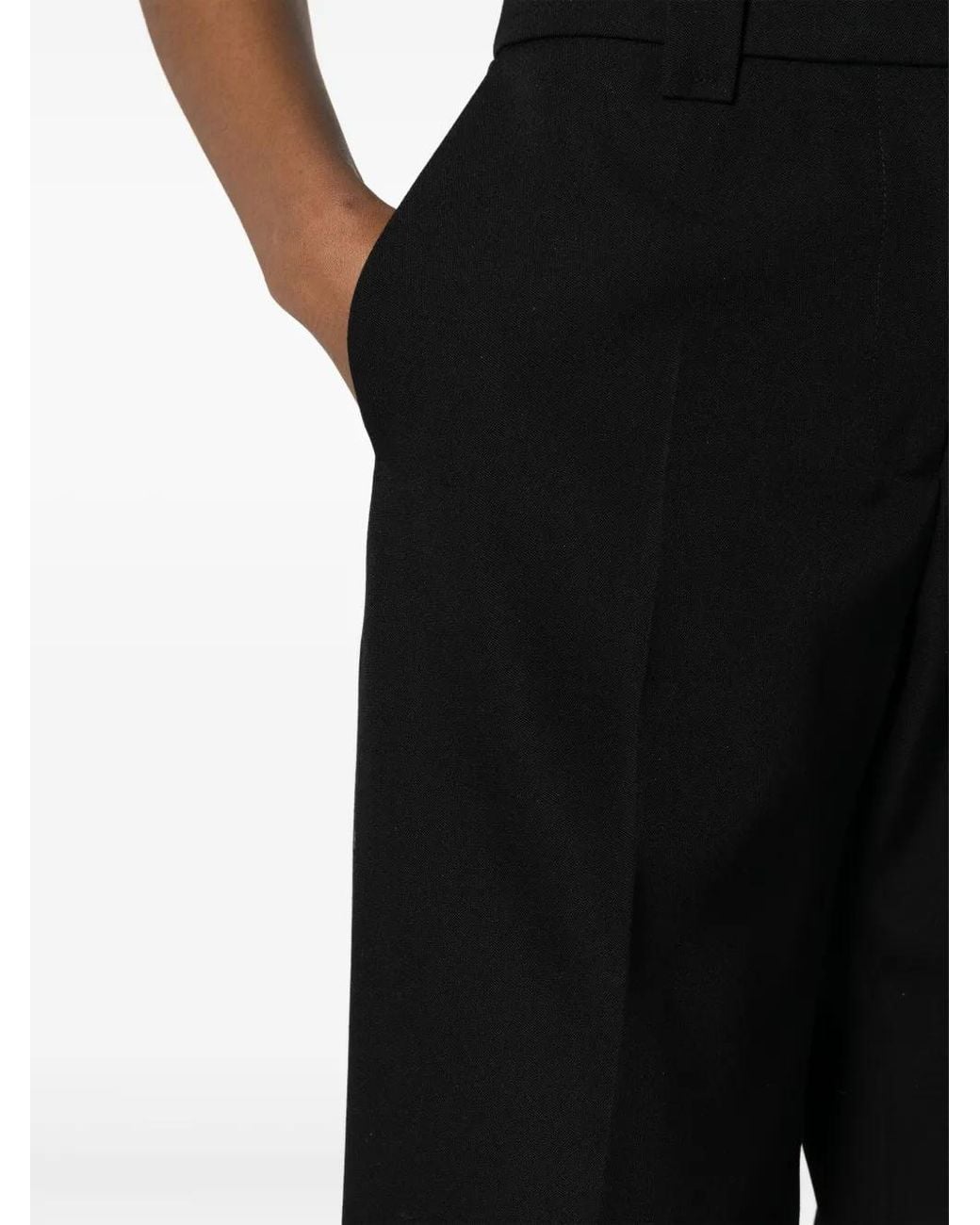 Rabanne Black Virgin Wool Straight-Leg Trousers